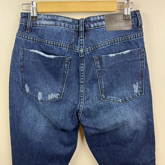 One Teaspoon Freebirds Jeans Size 26 High Rise Dark Wash Distressed Frayed Hem - Picture 11 of 13